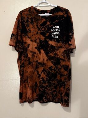 Men's Black & Brown Tie-Dye Tee